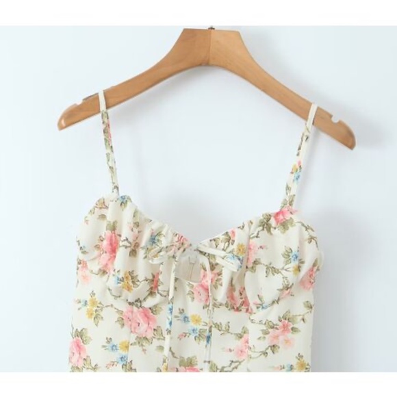 Sweet Printed Mini Dress Sexy Backless - Picture 2 of 8